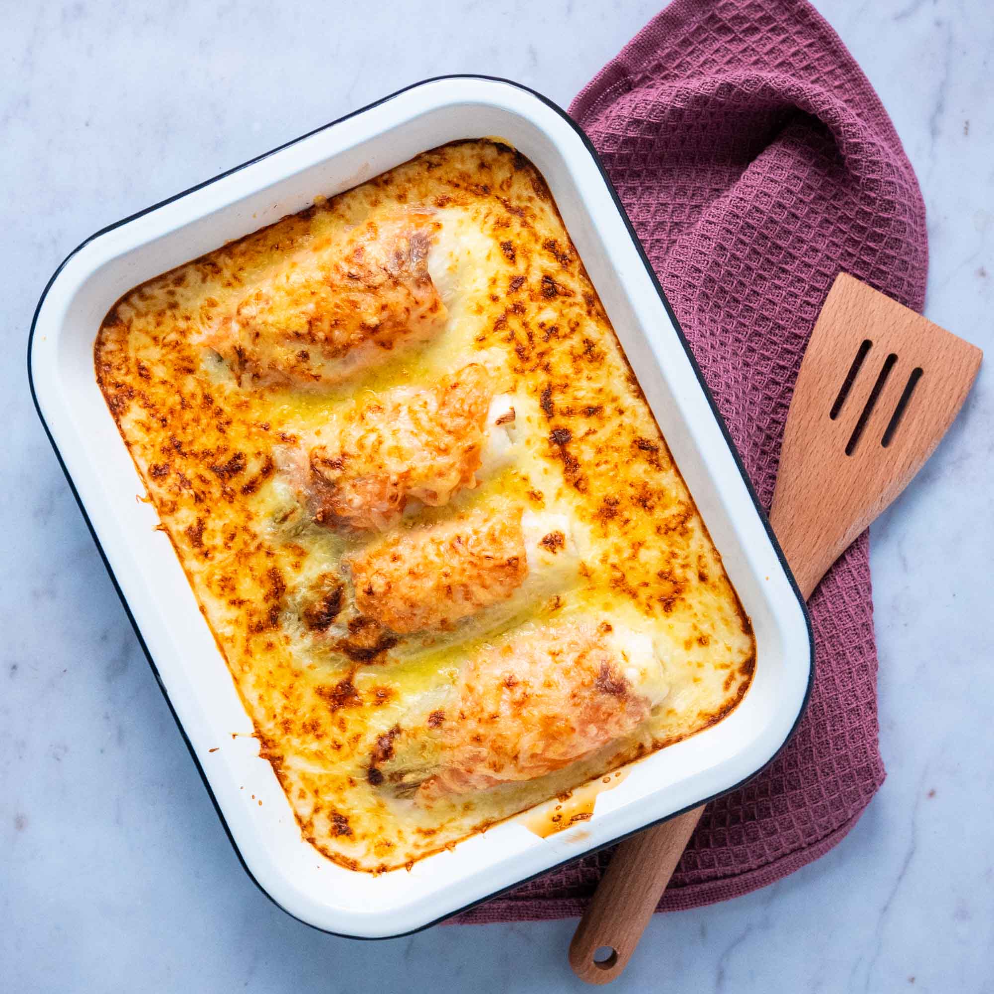Gratin d'endives et truite fumée